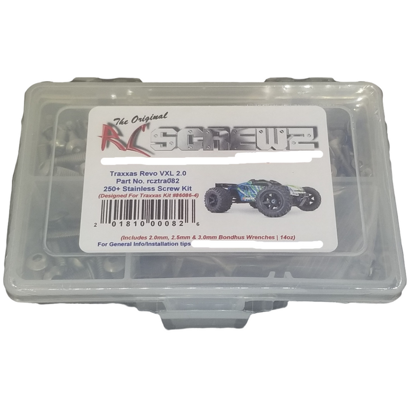 RCScrewZ Stainless Steel Screw Kit tra082 for Traxxas E-Revo 2.0 VXL 1/10 Electric 4WD Monster Truck (86086-4) | SET