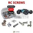 Representative image of an RCScrewZ stainless steel screw kit for Traxxas E-Revo 2.0 VXL 1/10 Electric 4WD MT (86086-4); exact kit contents vary by RC model.