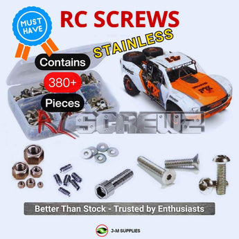 Representative image of an RCScrewZ stainless steel screw kit for Traxxas UDR 1/7 Electric 4WD Desert Race Truck (85076-4); exact kit contents vary by RC model.