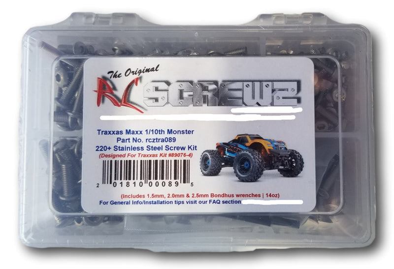 RCScrewZ Stainless Steel Screw Kit tra089 for Traxxas Maxx 4S 1/10 Electric 4WD Monster Truck (89076-4) | SET