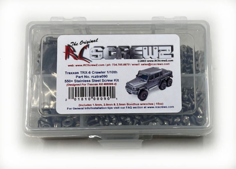 Rustproof, Durable, Quality RCScrewZ Stainless Steel Screw Kit tra090 for Traxxas TRX-6 6x6 Mercedes G 63 1/10 Electric Trail Crawler (88096-4) | SET - Affordable Quality | Quick Ship - by J-M SUPPLIES