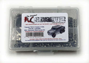 Representative image of an RCScrewZ stainless steel screw kit for Traxxas TRX-6 G 63 6x6 1/10 Electric Trail Crawler (88096-4); exact kit contents vary by RC model.