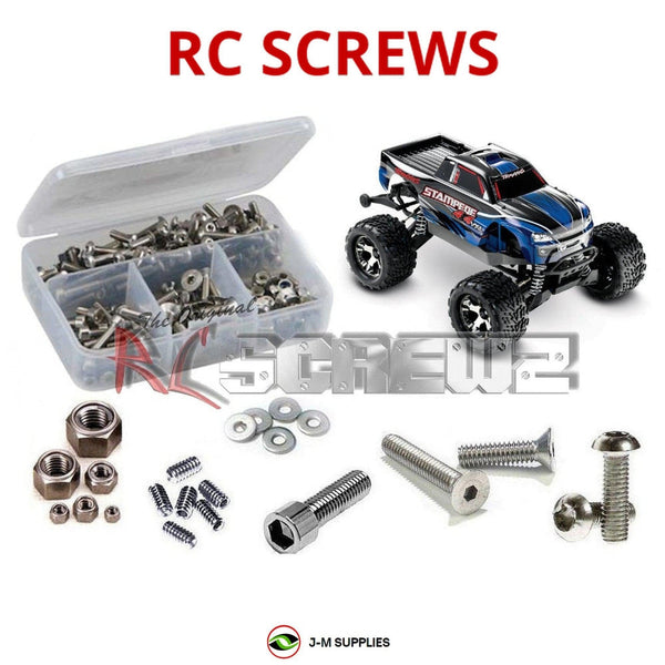 Representative image of an RCScrewZ stainless steel screw kit for Traxxas Stampede 4X4 VXL 1/10 Electric MT (67086-4); exact kit contents vary by RC model.