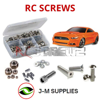 Representative image of an RCScrewZ stainless steel screw kit for Traxxas 4-Tec 2.0 Mustang GT 1/10 AWD Car (83044-4); exact kit contents vary by RC model.