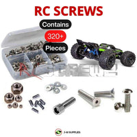 Representative image of an RCScrewZ stainless steel screw kit for Traxxas Sledge VXL-6S 1/8 4WD Monster Truck (95076-4); exact kit contents vary by RC model.