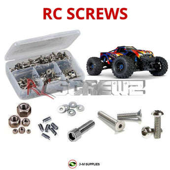 Representative image of an RCScrewZ stainless steel screw kit for Traxxas Maxx WideMaxx 1/10 4WD Monster Truck (89086-4); exact kit contents vary by RC model.