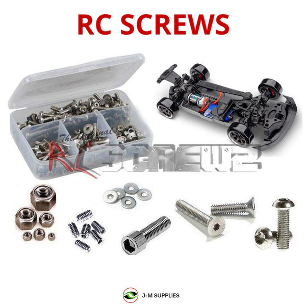 Representative image of an RCScrewZ stainless steel screw kit for Traxxas 4-Tec Drift Mustang 1/10 RWD Drift (105237-4); exact kit contents vary by RC model.