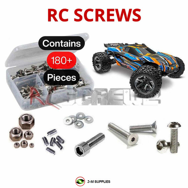 J-M SUPPLIES RC Parts Store - RCScrewZ Stainless Steel Screw Kit tra135 for Traxxas Rustler 4X4 VXL-3S 1/10 Electric 4WD Stadium Truck (67376-4) | UPG