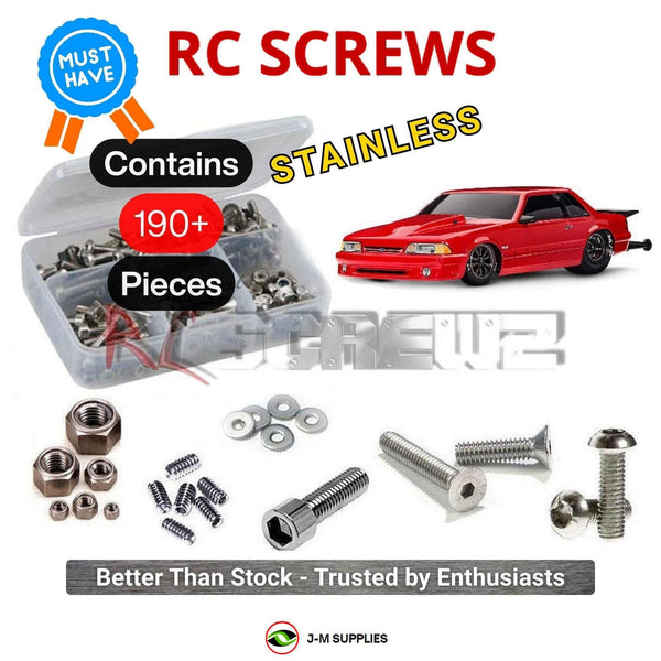 Representative image of an RCScrewZ stainless steel screw kit for Traxxas Drag Slash VXL-3S 1/10 No-Prep Drag (94346-74, 94376-74); exact kit contents vary by RC model.
