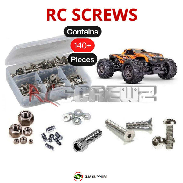 Representative image of an RCScrewZ stainless steel screw kit for Traxxas Mini Maxx BL-2S Maxx-Scale 4WD Monster Truck (107154-1); exact kit contents vary by RC model.