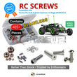 Representative image of an RCScrewZ stainless steel screw kit for Traxxas X-Series Sand Car 1/5 2WD Sand Rail (109076-4); exact kit contents vary by RC model.