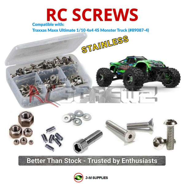 J-M SUPPLIES RC Parts Store - RCScrewZ Stainless Steel Screw Kit tra153 for Traxxas Maxx Ultimate VXL-4S 1/10 Electric 4WD Monster Truck (89087-4) | UPG