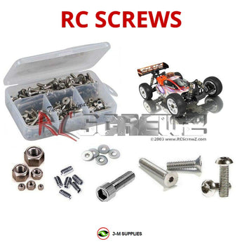 Representative image of an RCScrewZ stainless steel screw kit for Team XRAY XB808 1/8th #350003; exact kit contents vary by RC model.