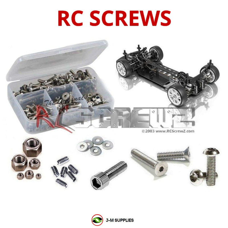 Representative image of an RCScrewZ stainless steel screw kit for Team XRAY T4 2015 Specs 1/10 Electric 4WD TC (300021); exact kit contents vary by RC model.