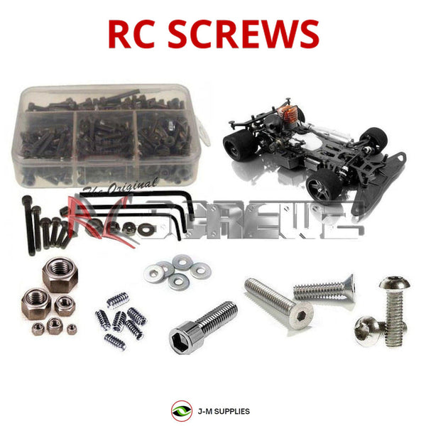 Representative image of an RCScrewZ stainless steel screw kit for Team XRAY RX8 1/8 Onroad #340000; exact kit contents vary by RC model.