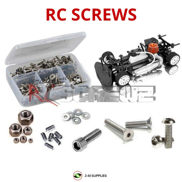 Representative image of an RCScrewZ stainless steel screw kit for Team XRAY NT1 2009 #330001; exact kit contents vary by RC model.