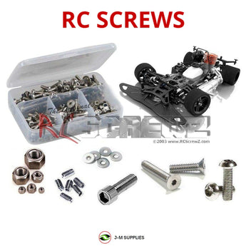 Representative image of an RCScrewZ stainless steel screw kit for Team XRAY RX8 2012 #340001; exact kit contents vary by RC model.