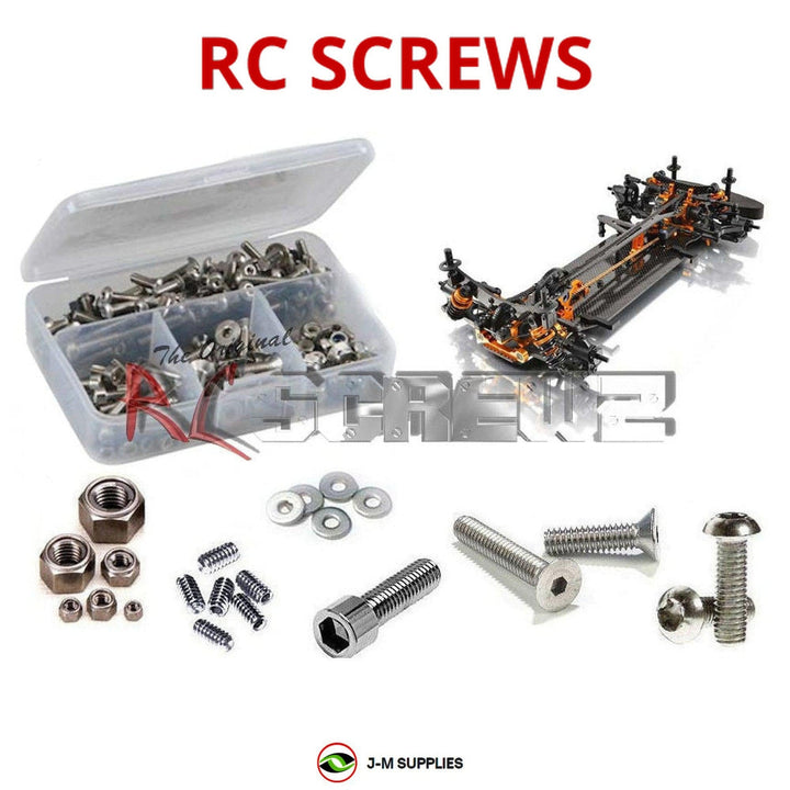 Representative image of an RCScrewZ stainless steel screw kit for Team XRAY T4 2017 Specs 1/10 Electric 4WD TC (300023); exact kit contents vary by RC model.