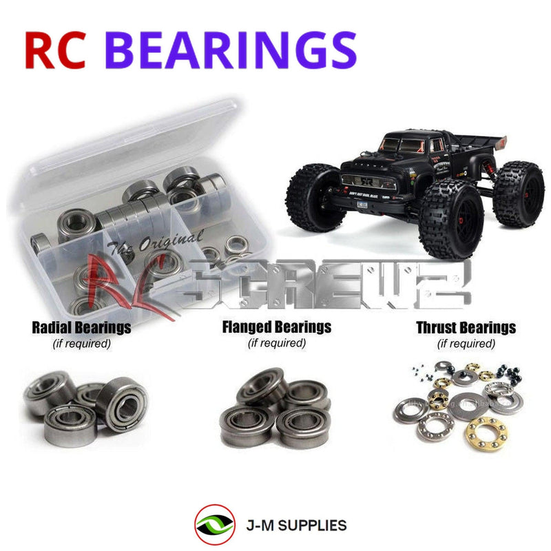 J-M SUPPLIES - RCScrewZ Metal Shielded Bearing Kit ara041b for Arrma Notorious 6S V5 BLX 1/8 MT (ARA8611V5) | SET - 