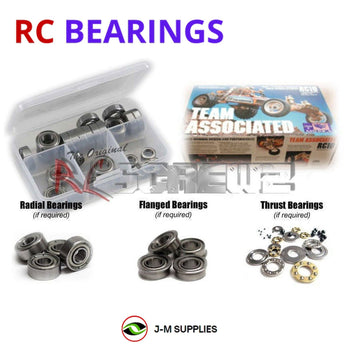 J-M SUPPLIES - RCScrewZ Metal Shielded Bearing Kit ass017b for Associated RC10 Vintage, Original Release 1990 | SET - 