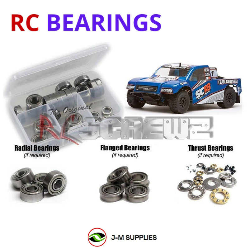 J-M SUPPLIES - RCScrewZ Metal Shielded Bearing Kit ass040b for Associated SC18 SC 1/18th RC Car | UPG - 