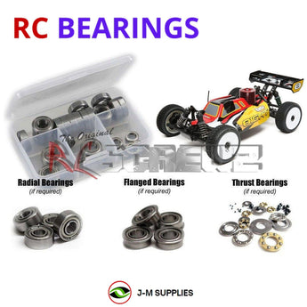 J-M SUPPLIES - RCScrewZ Metal Shielded Bearing Kit los127b for Losi 8IGHT RTR 1/8 Nitro Buggy (#LOS04010) | SET - 
