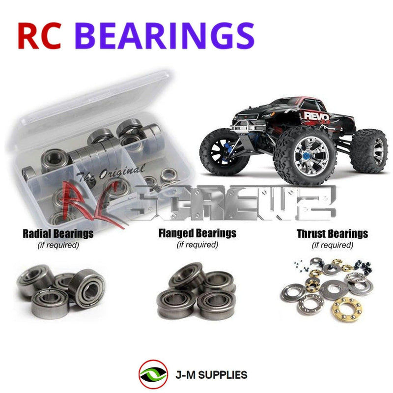 J-M SUPPLIES - RCScrewZ Metal Shielded Bearings tra015b for Traxxas Revo 3.3 1/10 4WD Nitro #53097 Monster | UPG - 