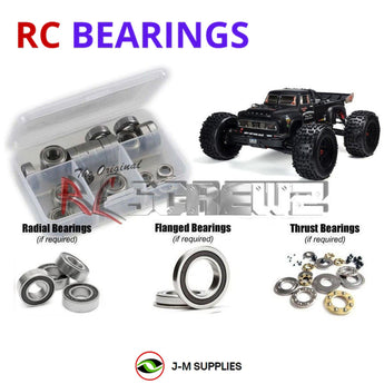 J-M SUPPLIES - RCScrewZ Rubber Shielded Bearing Kit ara041r for Arrma Notorious 6S V5 BLX 1/8 MT (ARA8611V5) | SET - 