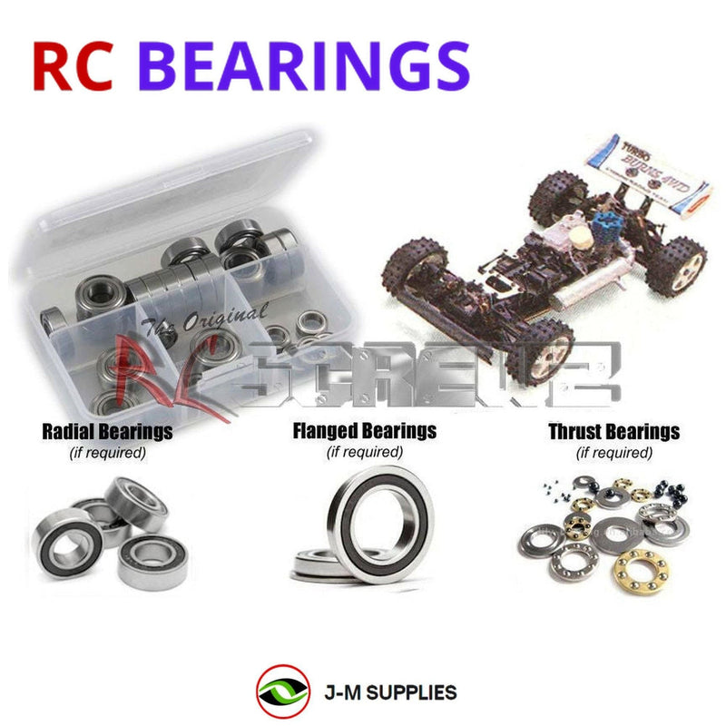 J-M SUPPLIES - RCScrewZ Rubber Shielded Bearing Kit kyo042r for Kyosho Turbo Burns 4WD 1/8 3097 RC Car | UPG - 