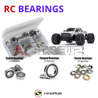 J-M SUPPLIES - RCScrewZ Rubber Shielded Bearings ara050r for Arrma Big Rock 6S 4WD BLX 1/7 7612 RC Car | SET - 