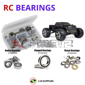 J-M SUPPLIES - RCScrewZ Rubber Shielded Bearings arrm013r for Arrma RC Nero Big Rock 6s 1/8th RC Car | SET - 