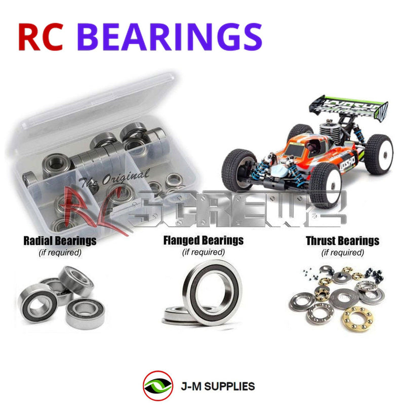 J-M SUPPLIES - RCScrewZ Rubber Shielded Bearings kyo196r for Kyosho Inferno MP9 TKI4 V2 ReadySet #33021 Buggy | UPG - 