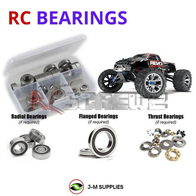 J-M SUPPLIES - RCScrewZ Rubber Shielded Bearings tra015r for Traxxas Revo 3.3 1/10 4WD Nitro (53097) Truck | UPG - 