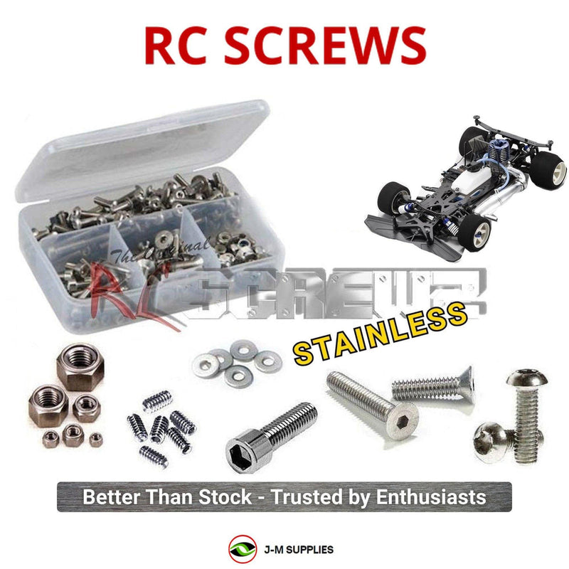 Representative image of an RCScrewZ stainless steel screw kit for Kyosho Evolva M3 1/8 Nitro 4WD Racing Car (31286); exact kit contents vary by RC model.