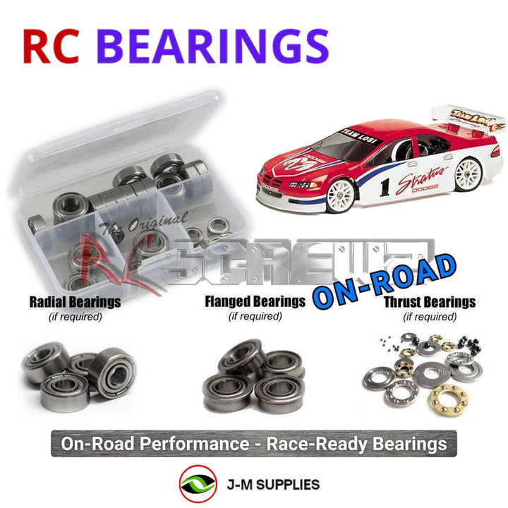 Representative image of an RCScrewZ metal-shielded bearing kit for Losi Street Weapon IWC 1/10 Electric Touring Car (A-0200); exact bearing sizes and quantities vary by RC model.