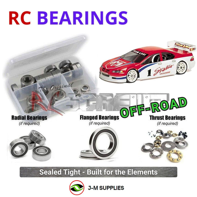 RCScrewZ Rubber Shielded Bearing Kit los015r for Team Losi Street Weapon and Street Weapon IWC 1/10 Electric 4WD On-Road Touring Car (A-0200, A-0201) | SET