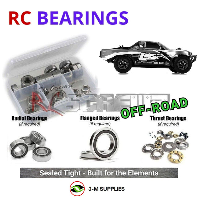 RCScrewZ Rubber Shielded Bearing Kit los058r for Losi Micro SCT RTR 1/24 Electric 4WD Short Course Truck (LOSB0242) | SET