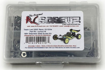 J-M SUPPLIES - RCScrewZ Stainless Screw Kit los116 for Team Losi 22DC Race/5.0 Elite 1/10 2WD (#TLR03016/22) | SET - 