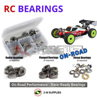 Representative image of an RCScrewZ metal-shielded bearing kit for Losi 8IGHT-XE 1/8 Electric 4S 4WD RTR Race Buggy (LOS04018); exact bearing sizes and quantities vary by RC model.