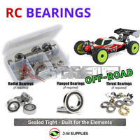 Representative image of an RCScrewZ rubber-sealed bearing kit for Losi 8IGHT-XE 1/8 Electric 4S 4WD RTR Race Buggy (LOS04018); exact bearing sizes and quantities vary by RC model.
