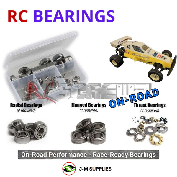 Representative image of an RCScrewZ metal-shielded bearing kit for Marui Hunter 2WD 1/10 Electric Off-Road Racing Buggy (MT59-RC3); exact bearing sizes and quantities vary by RC model.