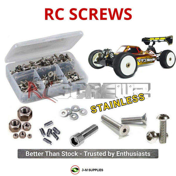 Representative image of an RCScrewZ stainless steel screw kit for Mayako MX8E-24MPC/24R 1/8 Electric Buggy (MYE0377-24R); exact kit contents vary by RC model.