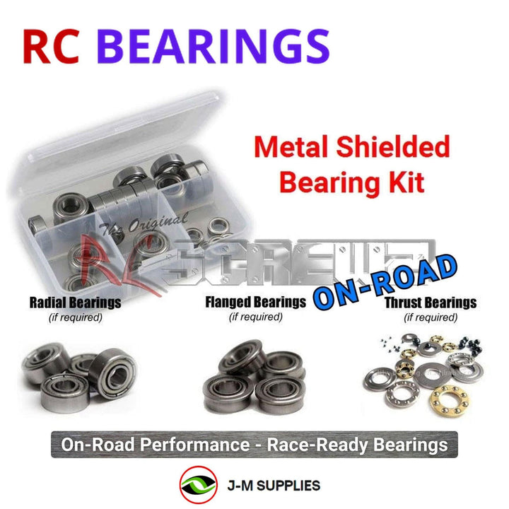 Representative image of an RCScrewZ metal-shielded bearing kit for Losi 8IGHT-XE 1/8 Electric 4S 4WD RTR Race Buggy (LOS04018); exact bearing sizes and quantities vary by RC model.