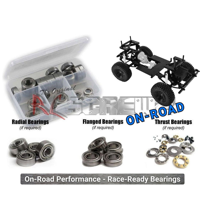 RCScrewZ metal-shielded bearing kit for RC4WD Trail Finder 2 SWB (Z-K0045); representative kit artwork, exact contents vary by model