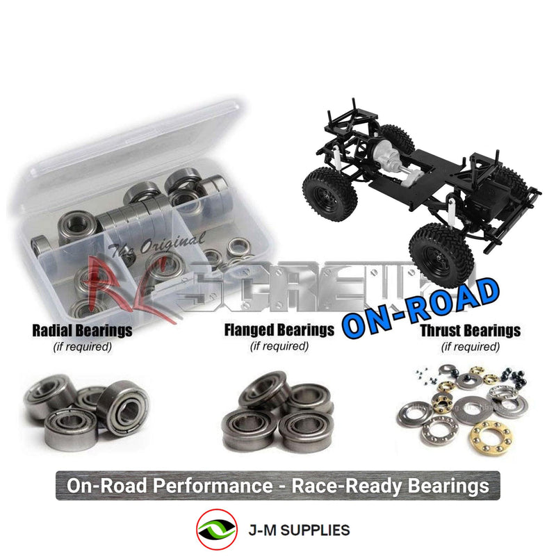RCScrewZ metal-shielded bearing kit for RC4WD Trail Finder 2 SWB (Z-K0045); representative kit artwork, exact contents vary by model