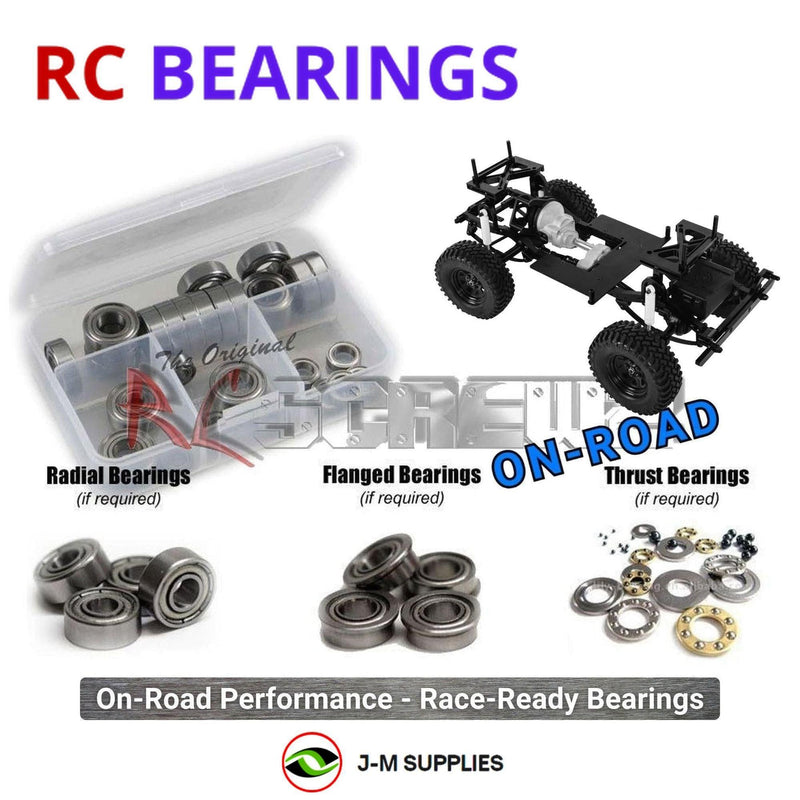 Representative image of an RCScrewZ metal-shielded bearing kit for RC4WD Trail Finder 2 SWB 1/10 4WD Trail Truck (Z-K0045); exact bearing sizes and quantities vary by RC model.