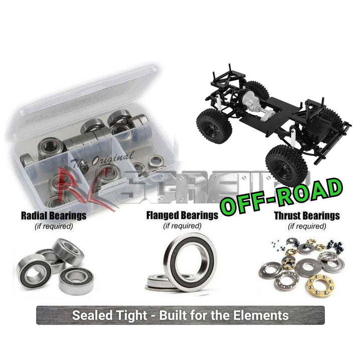 RCScrewZ rubber-shielded bearing kit for RC4WD Trail Finder 2 SWB (Z-K0045); representative kit artwork, exact contents vary by model