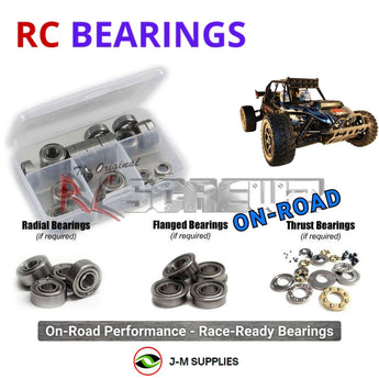 Representative image of an RCScrewZ metal-shielded bearing kit for Redcat Chimera EP Pro 1/5 Electric 4WD Buggy; exact bearing sizes and quantities vary by RC model.