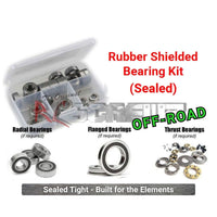 RCScrewZ rubber shielded RC bearing kit main image for off-road performance with sample bearing case and bearing types