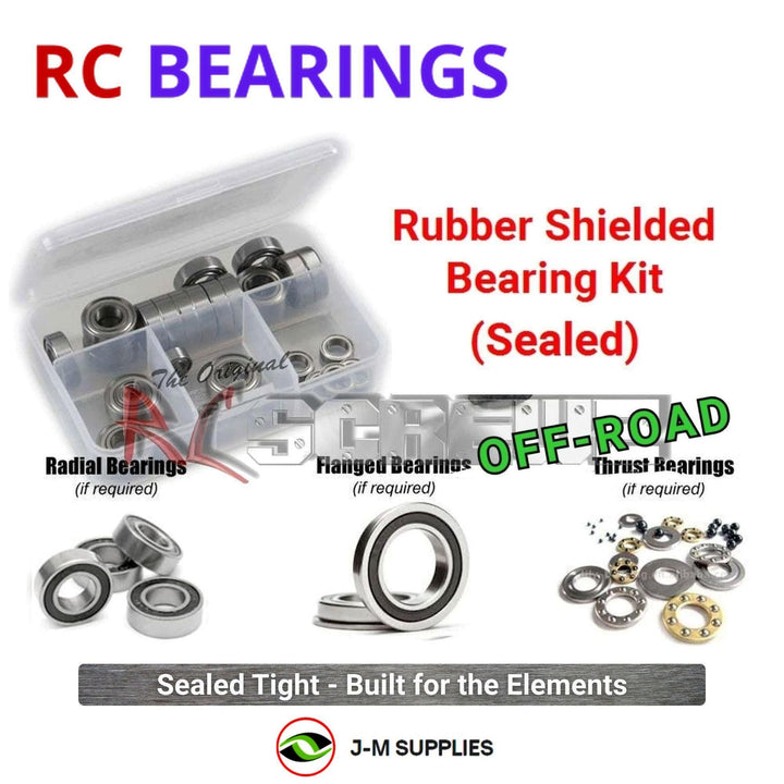 Representative image of an RCScrewZ rubber-sealed bearing kit for Losi 8IGHT-XE 1/8 Electric 4S 4WD RTR Race Buggy (LOS04018); exact bearing sizes and quantities vary by RC model.